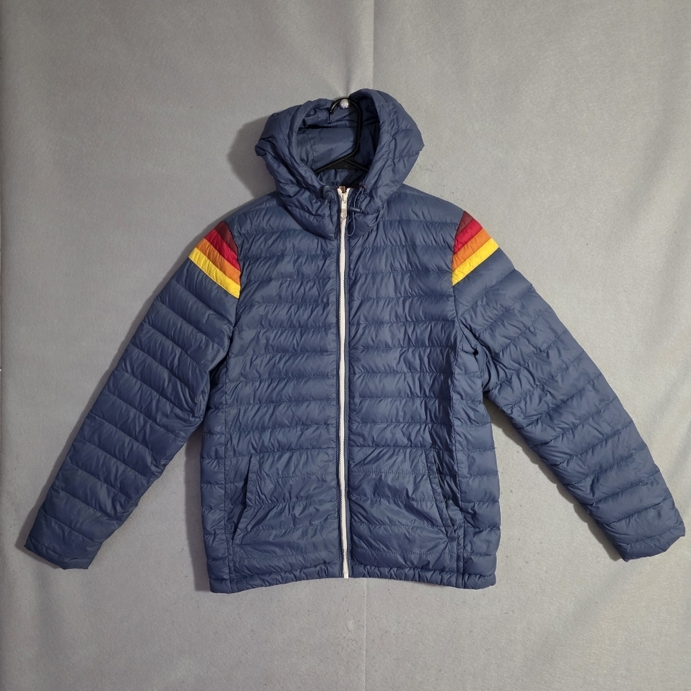 Marine Layer X Lost & Found Hooded Full Zip Puffer Jacket Size Small
